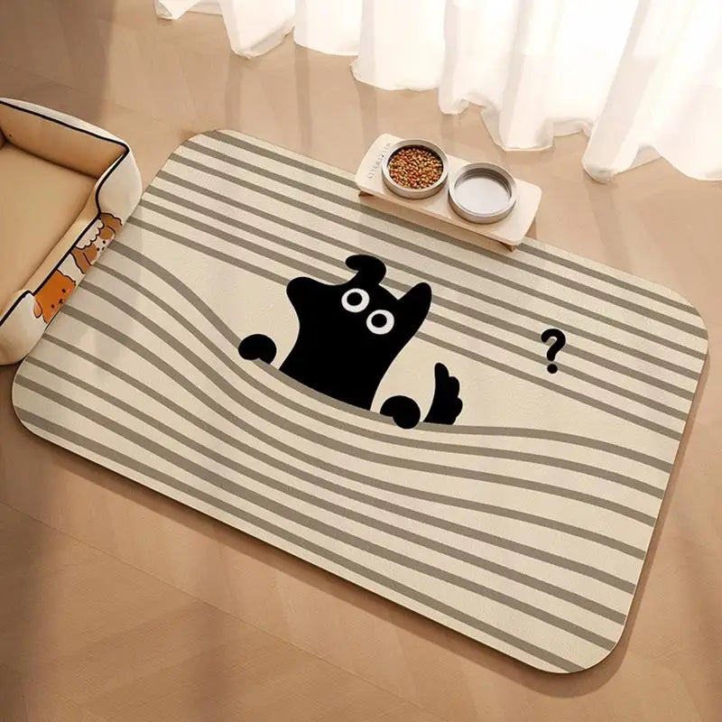 Pet Feeding Mat For Cat Dog - Waterproof Quick-drying Food Water Bowl Placemat - Home Floor Protection & Anti-spill