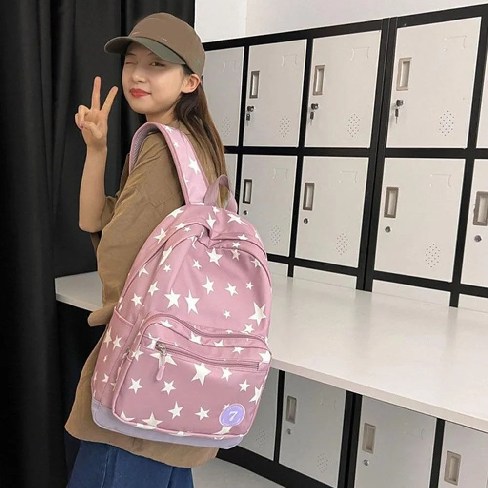 Star School Rucksack Korean Style Large Capacity Travel Backpack Nylon Travel Bag Student Back To School Casual Bookbag