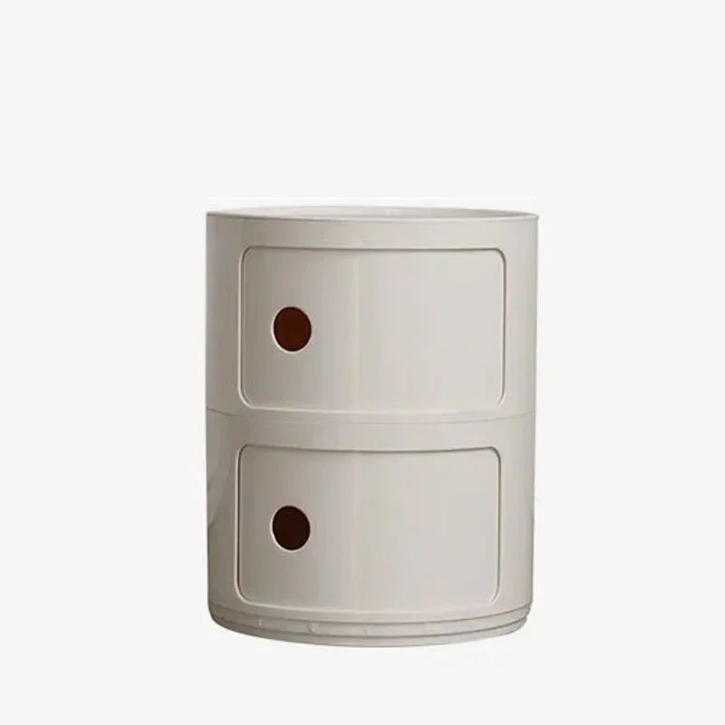 Creative Plastic Bedside Table - Modern Minimalist Round Storage Cabinet