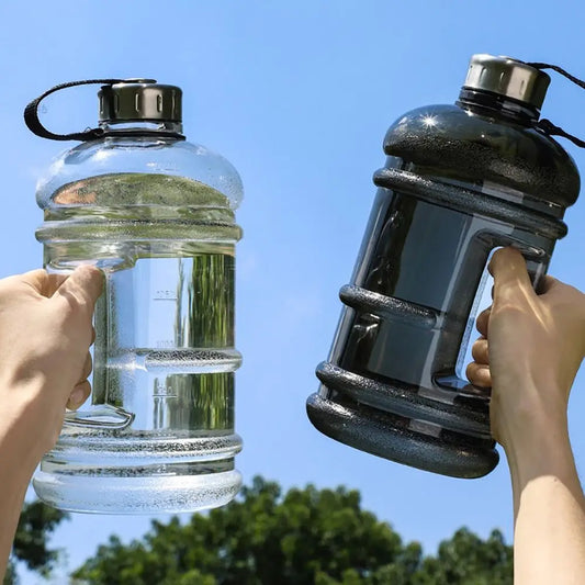 2L PETG Large Capacity Water Bottle - Training Sports Workout Bottle With Handle