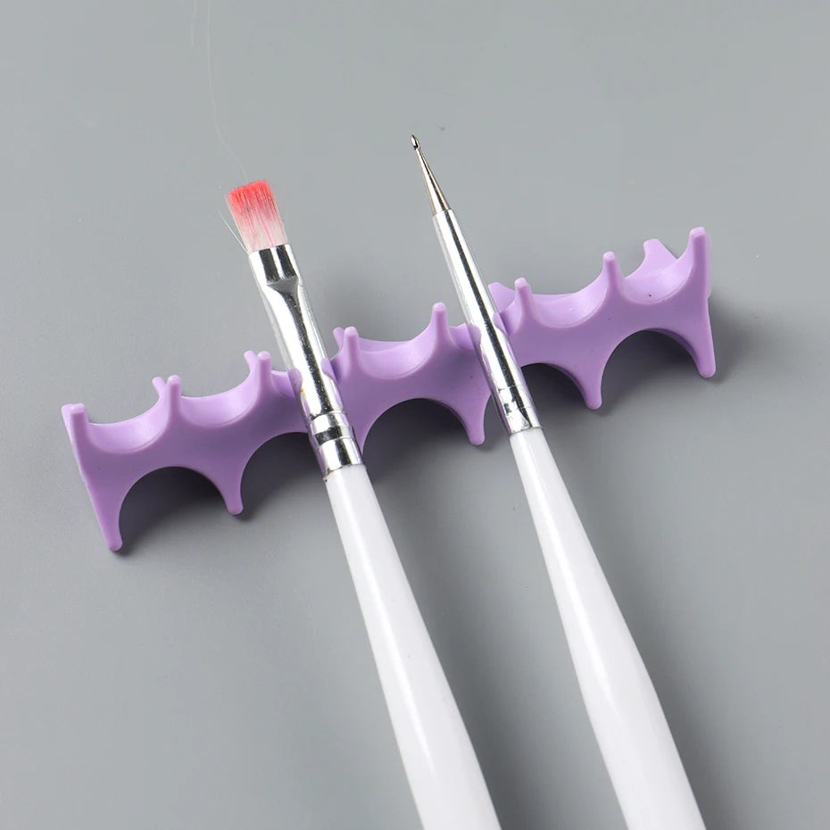 Soft Silicone Nail Pen Holder Brush Rack Shelf