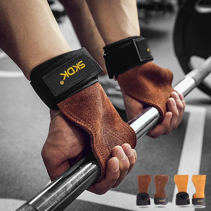 Gym Grips Cowhide Palm Guards Weightlifting Gloves - Unisex