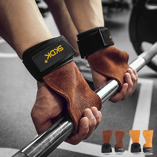 Gym Grips Cowhide Palm Guards Weightlifting Gloves - Unisex