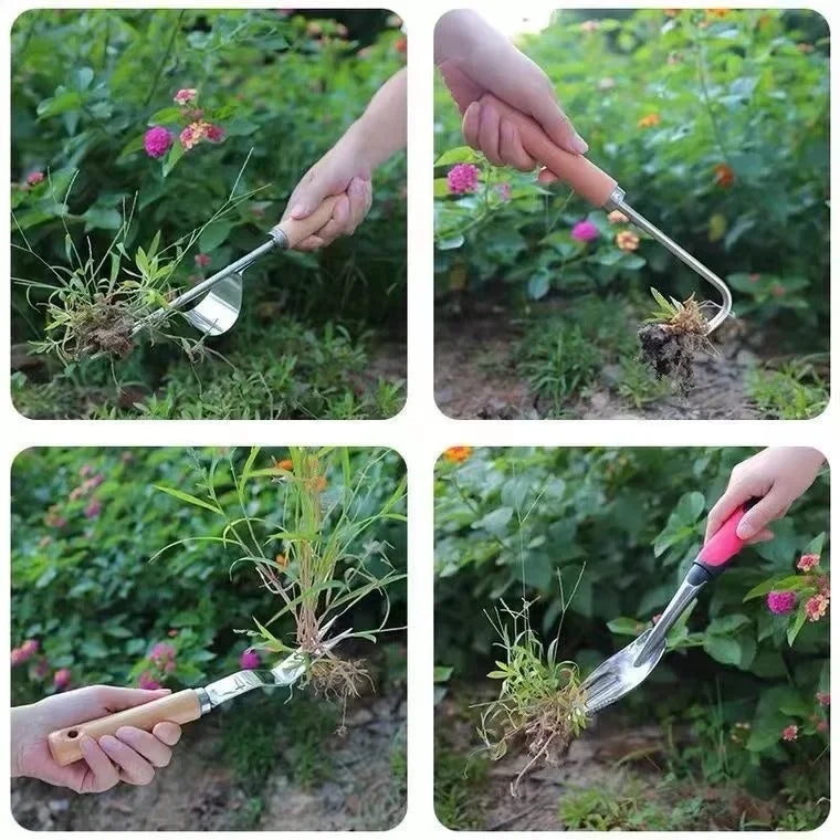 Manual Weeding Machine Set: Mower Sickle + Road Crack Weeding Tool + Garden Hand Shovel - Heavy Duty Carbon Steel for Outdoor &