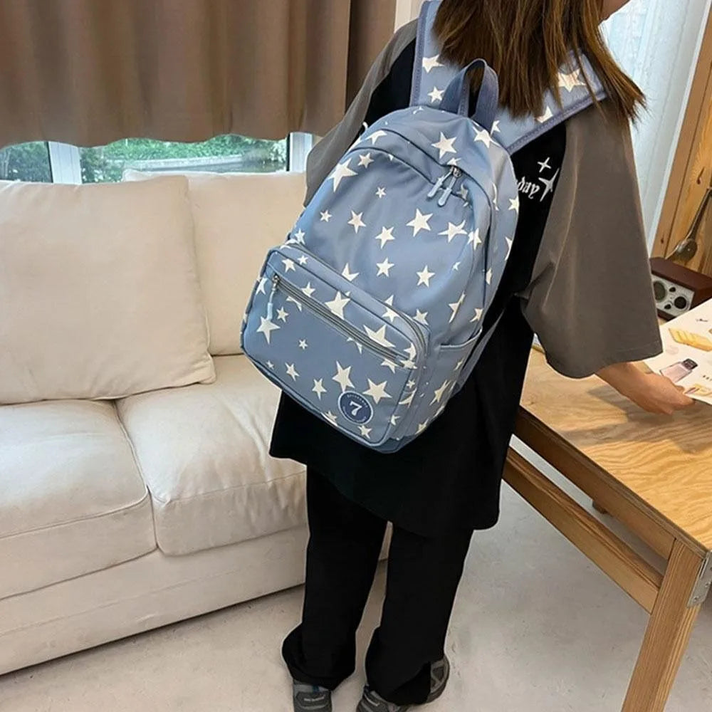 Star School Rucksack Korean Style Large Capacity Travel Backpack Nylon Travel Bag Student Back To School Casual Bookbag