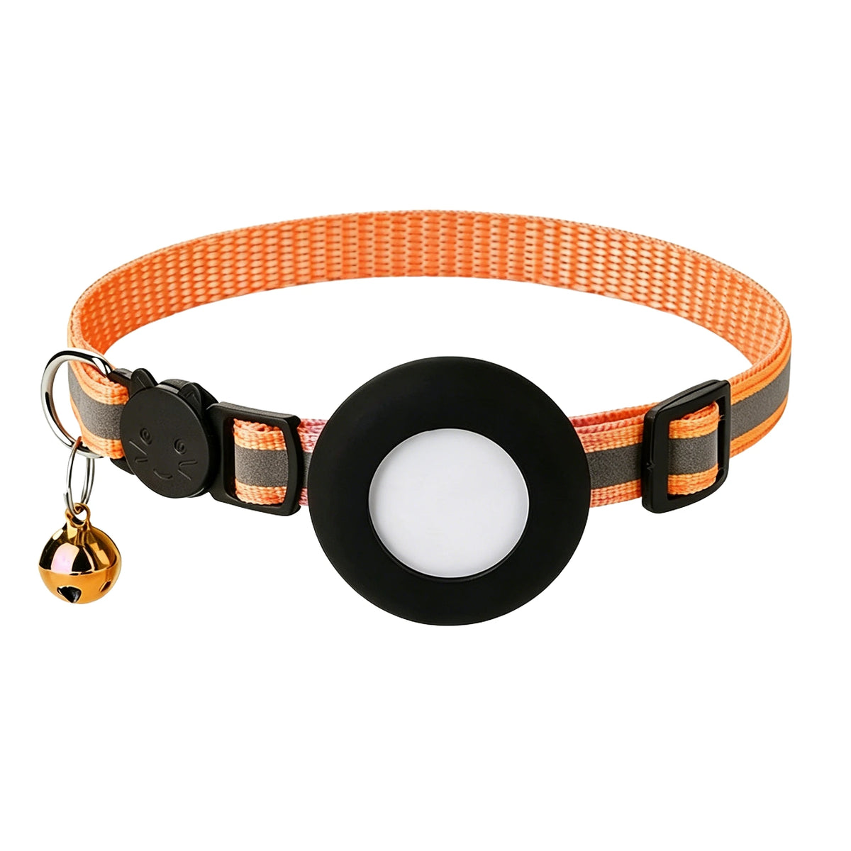 Airtag Cat Collar, Reflective Breakaway Safety Buckle with Bell, Adjustable Anti-Lost GPS Collar Holder for Kittens Puppies