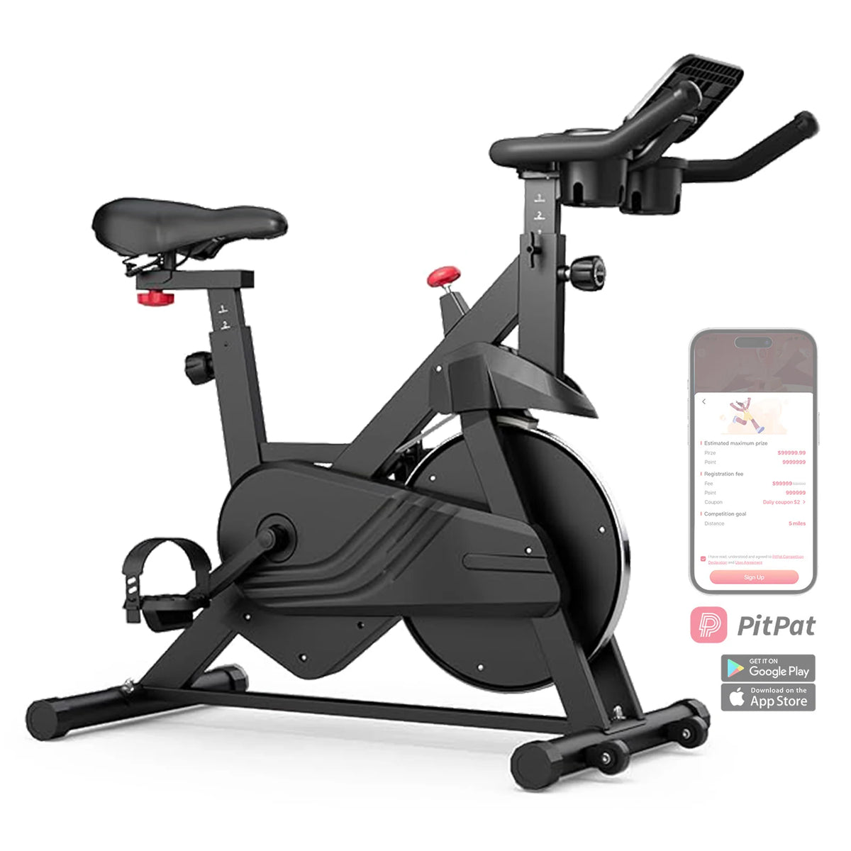 Superun Exercise Bike Home Ergometer Exercise Bike with Adjustable Magnetic Resistance Indoor Bicycle LCD Display 100 kg Load Capacity