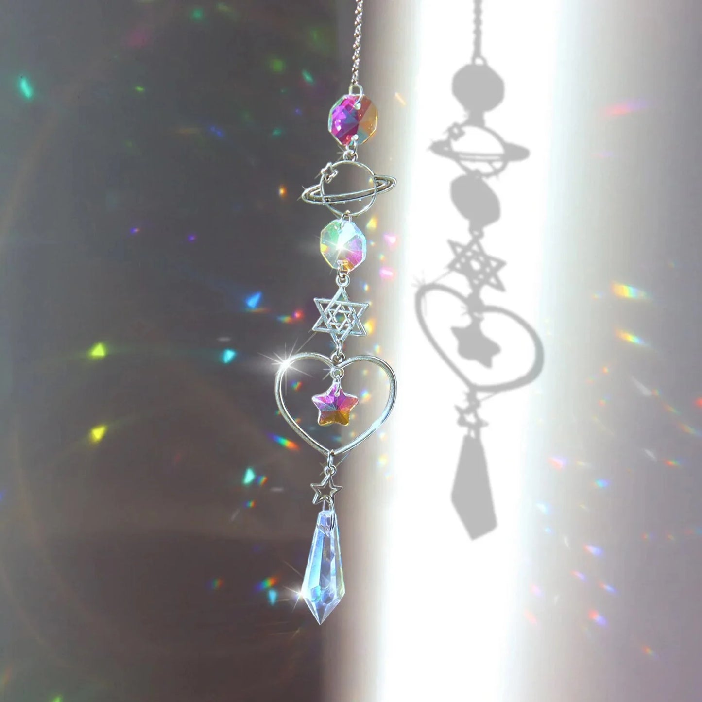 Crystal Wind Chime Rainbow Maker Sun Catcher Dream Catcher Pendant Home Garden Decor Wind Chime, Holiday, Festival, Home Decor,