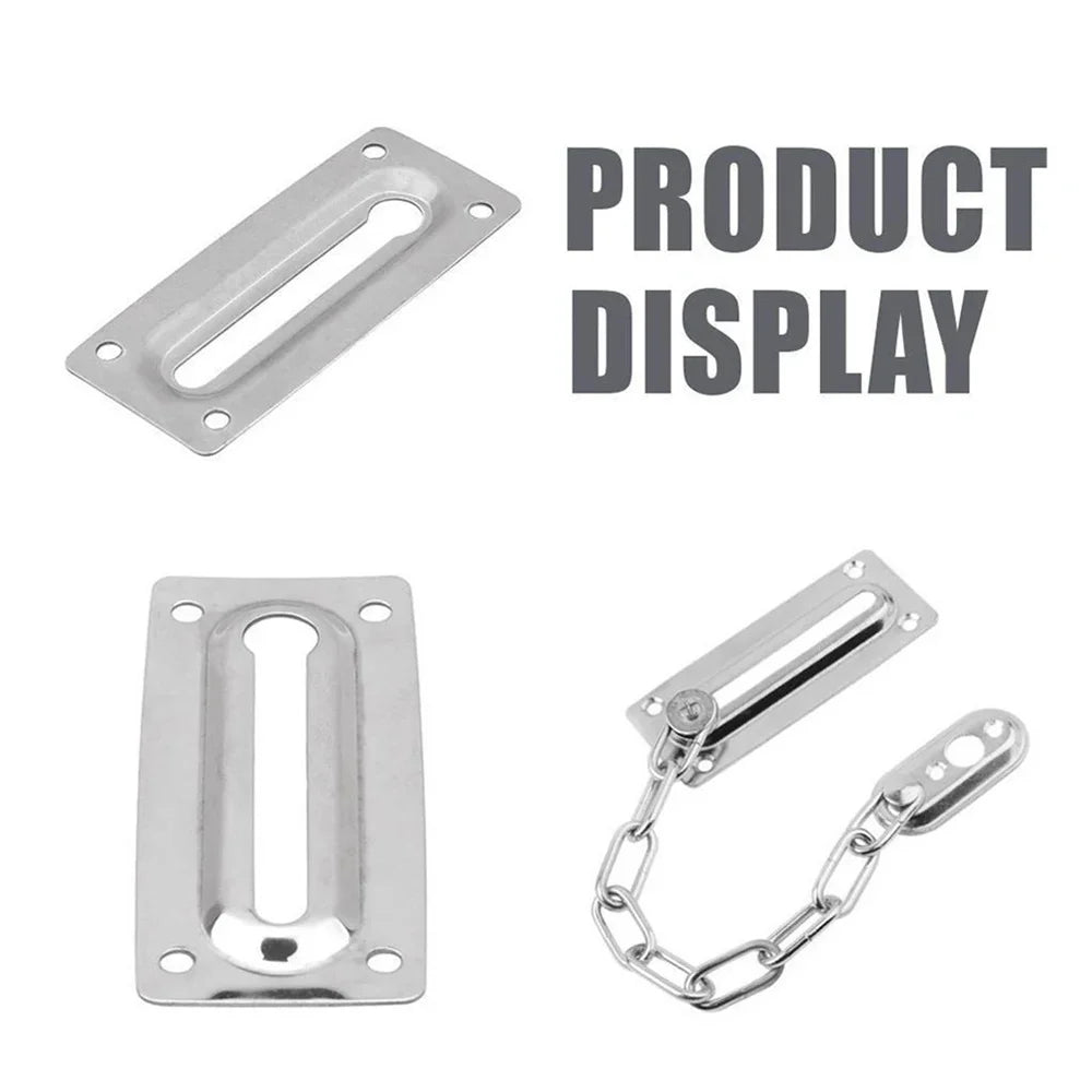 Security Door Chain Latch Stainless - Steel Silver Sliding Fastener Lock