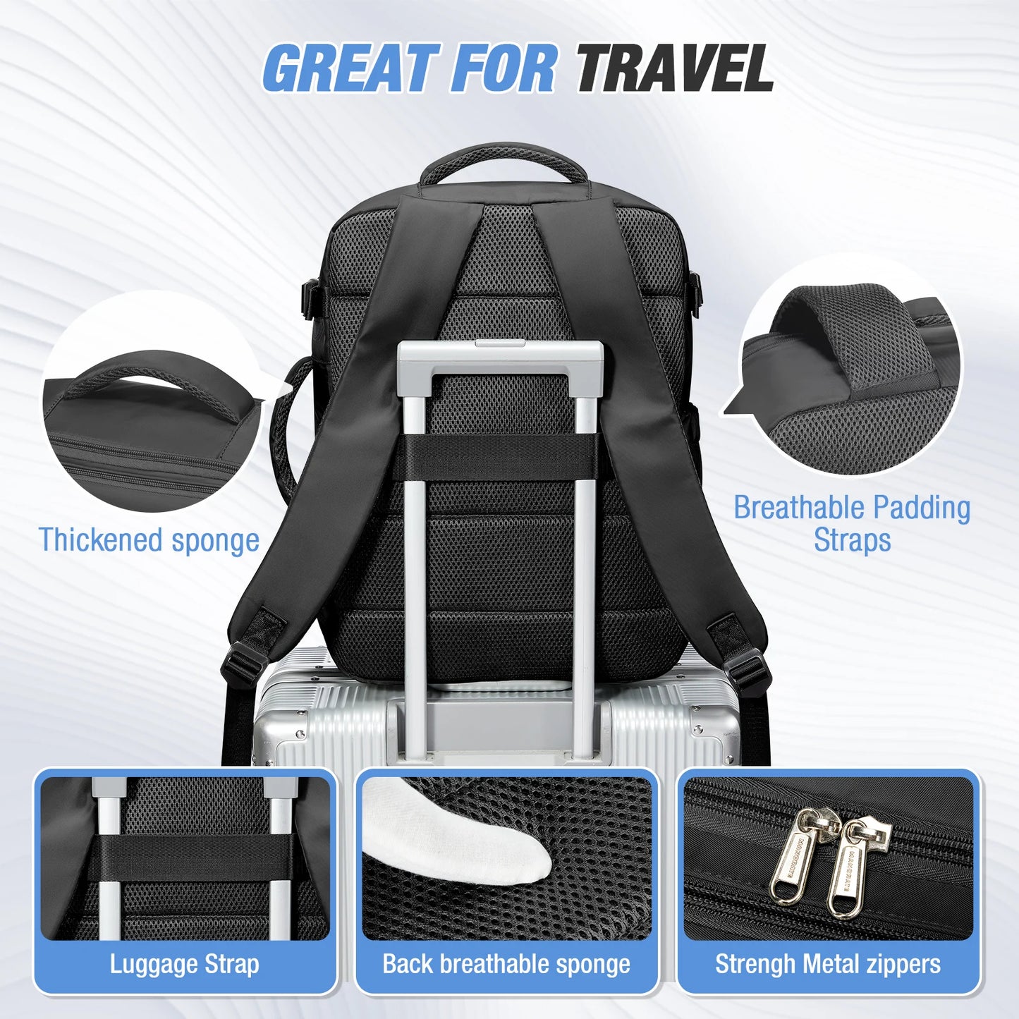 Cabin Luggage 40x30x20 Bag, Men's Backpack Large Capacity Multi-Pocket Travel Backpack, Airplane Backpack Men's Laptop Backpack