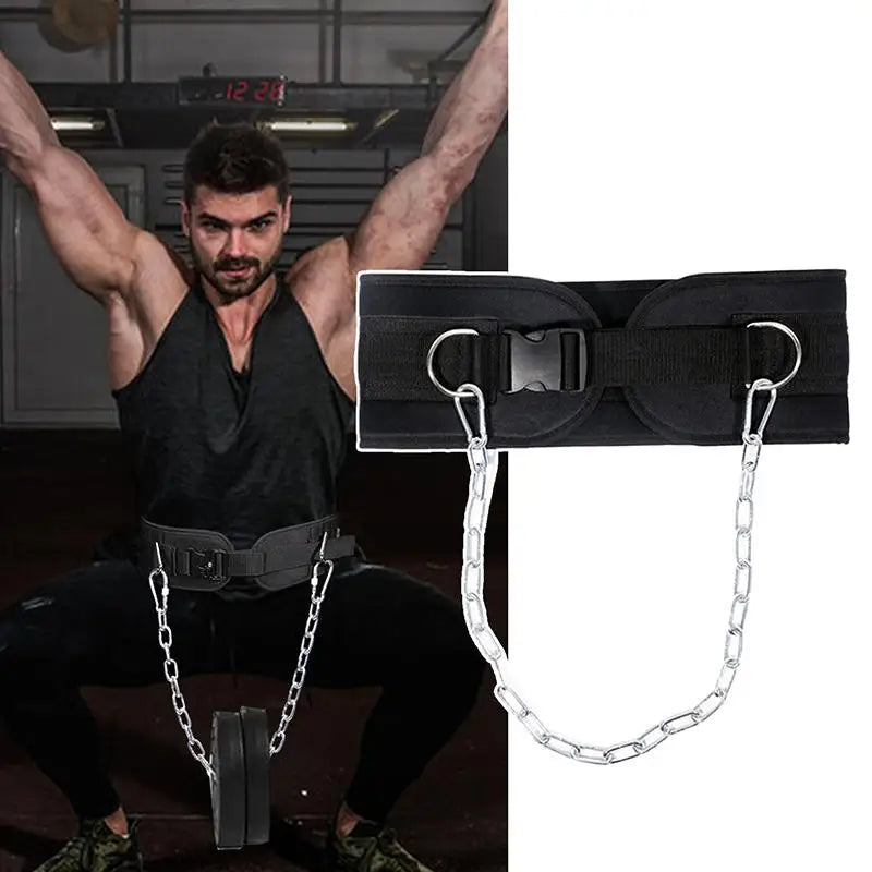 Pull up weight carrying fitness belt for men, squat horizontal bar, waist protection, back muscle strength training belt