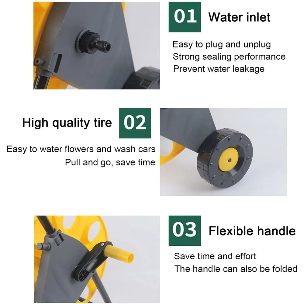 Garden Water Pipe Reel Cart Outdoor Planting Hosepipe Organizer  Labor-Saving Garden Watering Cart Water Pipe Storage Rack