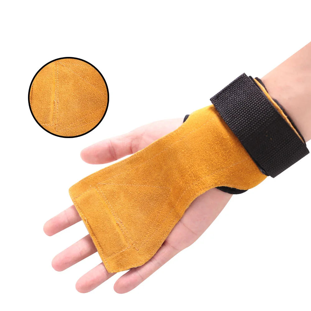 Gym Grips Cowhide Palm Guards Weightlifting Gloves - Unisex