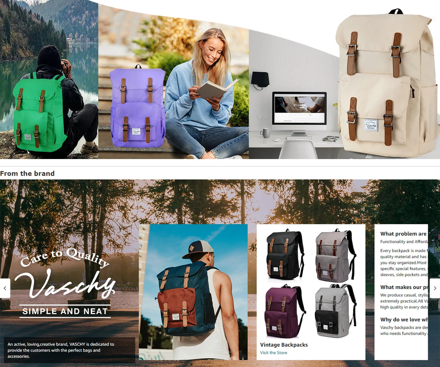 Unisex Vintage Backpack 26L Large Capacity School Rucksack for Men And Women Water Resistant 15.6inch Laptop Compartment Casual Travel Bag