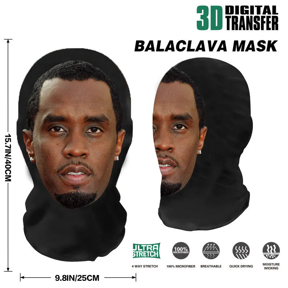 Cosplay 3D Printed Celebrity Stretch Mesh Full Face Mask for Men or Women