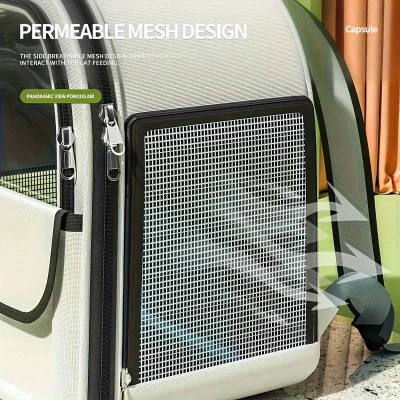 KEMORELA Pet Backpack for Cats And Dogs Large Outdoor Transparent Capsule Breathable Carrying Bag Pet Supplies