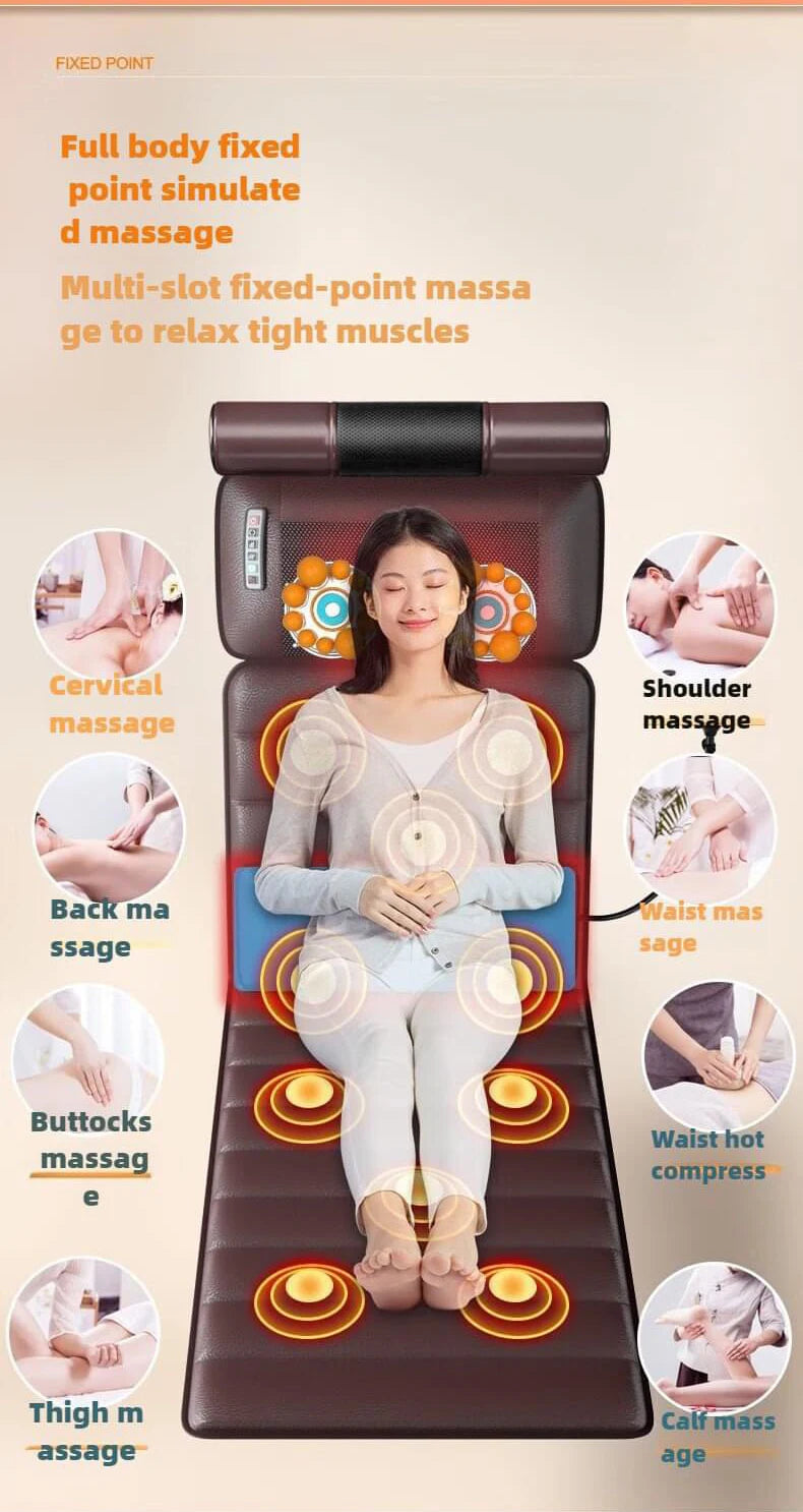 Electric Full Body Massage Mattress With Heating Hand Control Shoulder Neck Waist Airbag Back Kneading Vibration Massage Cushion