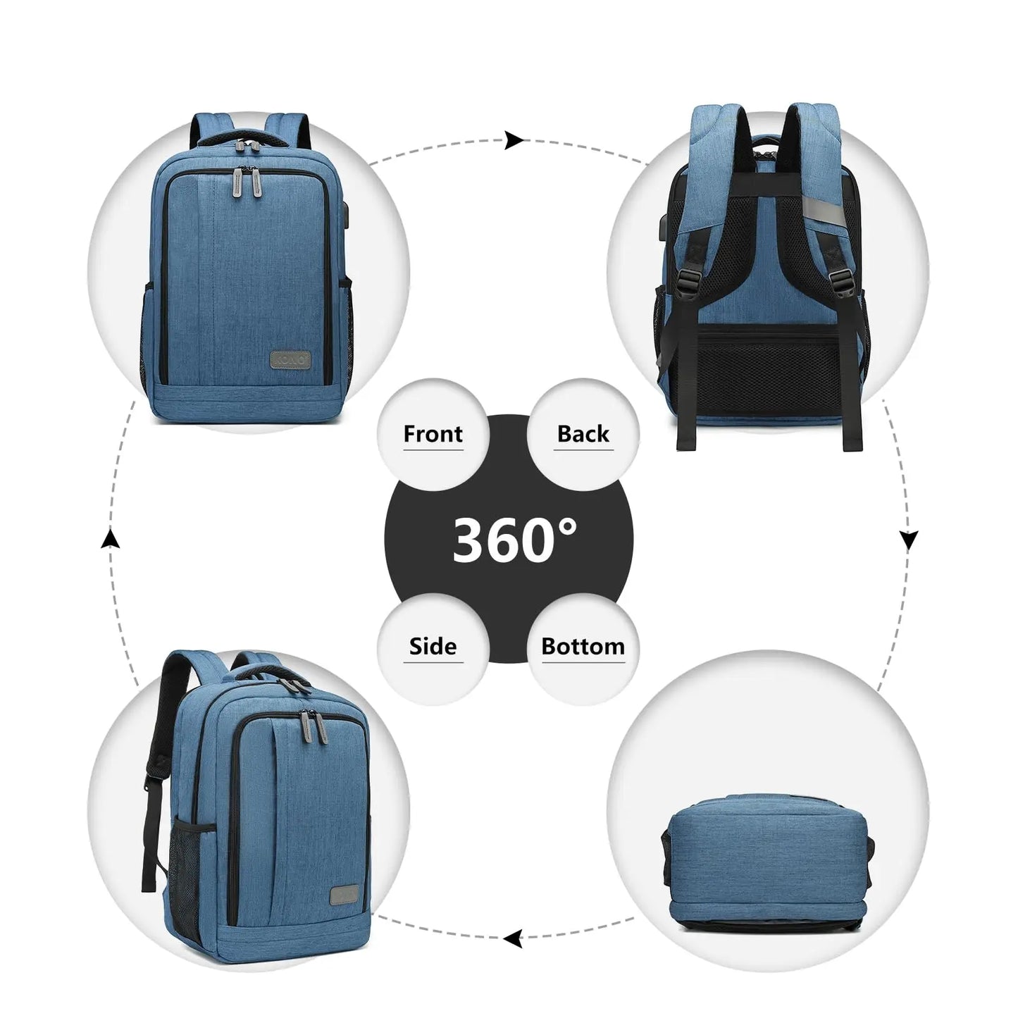 15.6 Inch Laptop Backpack for Men & Women - Business Travel, College, Work Computer Bag & Casual Daypack Rucksack
