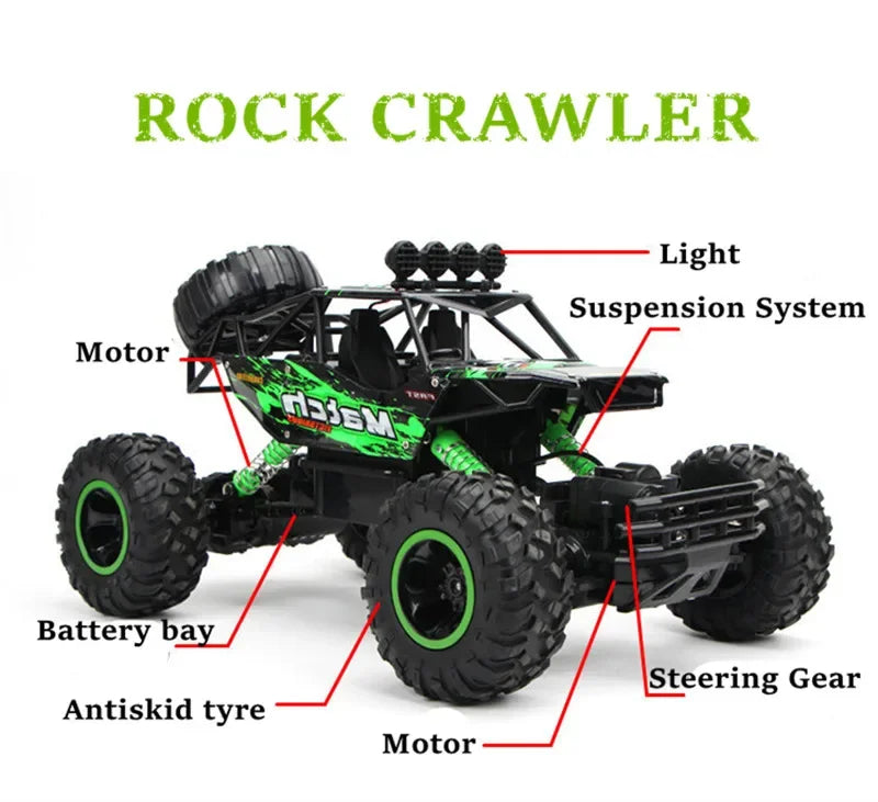 4WD Remote Control Car With Led Lights 2.4G Radio RC Cars - Off-Road Gifts