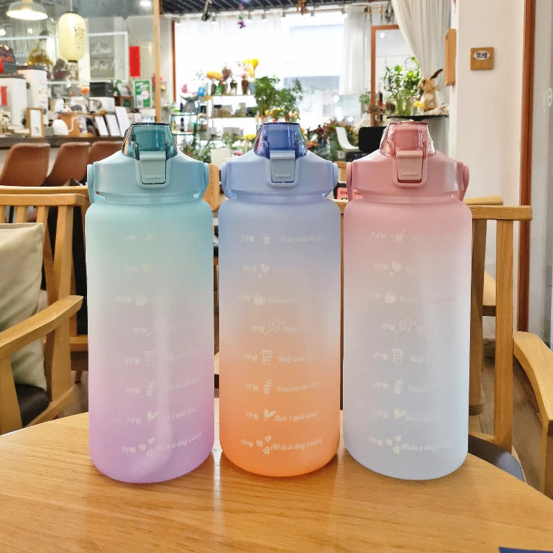 Stay Hydrated - Large Sports Drinking Bottles with Time Marker