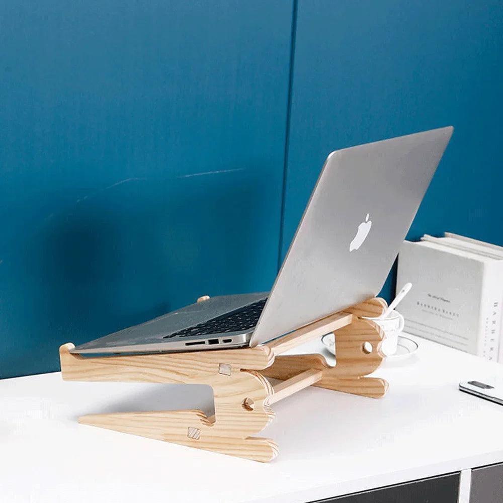 Solid Wood Laptop Stand Removable Vertical Bracket Cooling Base For Macbook Air Pro Accessories Convenient