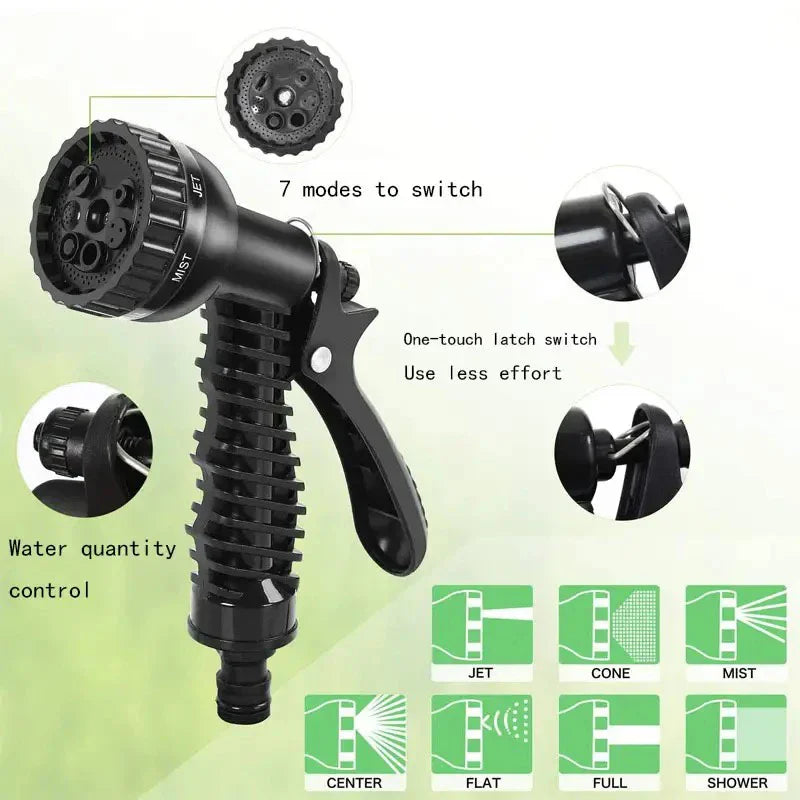Expandable Magic Hose, High-Pressure Car Wash, 7Water Spraying Functions, Water Gun, Home Garden Watering Hose garden hose