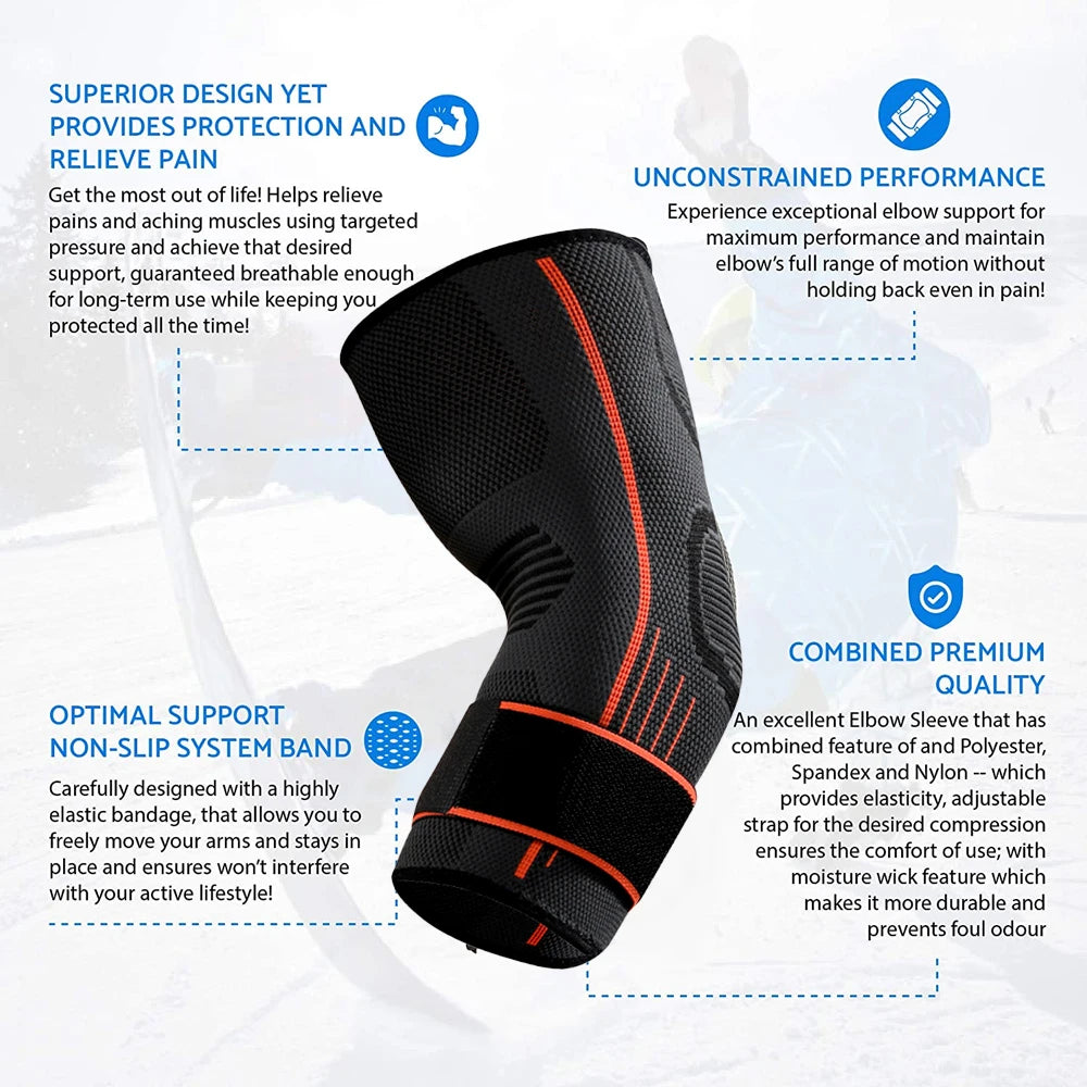 Elbow Brace for Tendonitis & Tennis Elbow,Compression Sleeve for Arthritis,Workouts Reduce Joint Pain During Fitness Activity