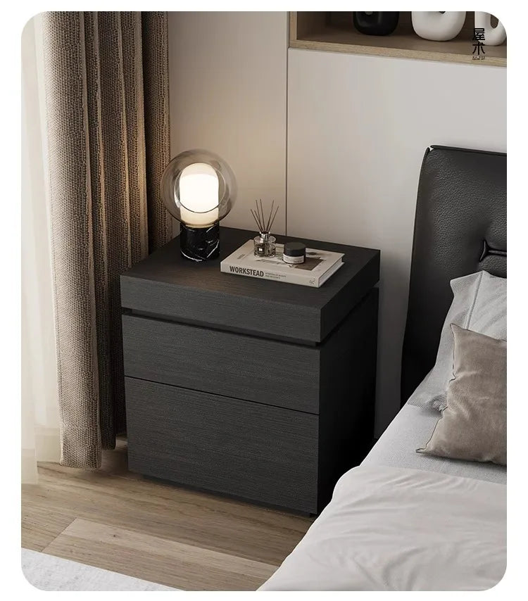 solid wood bedside cabinet multi-functional with hidden compartment