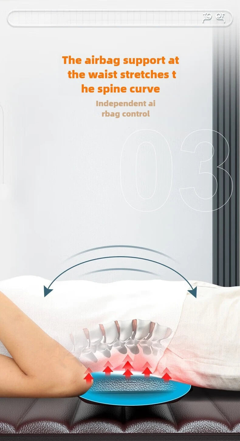 Electric Full Body Massage Mattress With Heating Hand Control Shoulder Neck Waist Airbag Back Kneading Vibration Massage Cushion