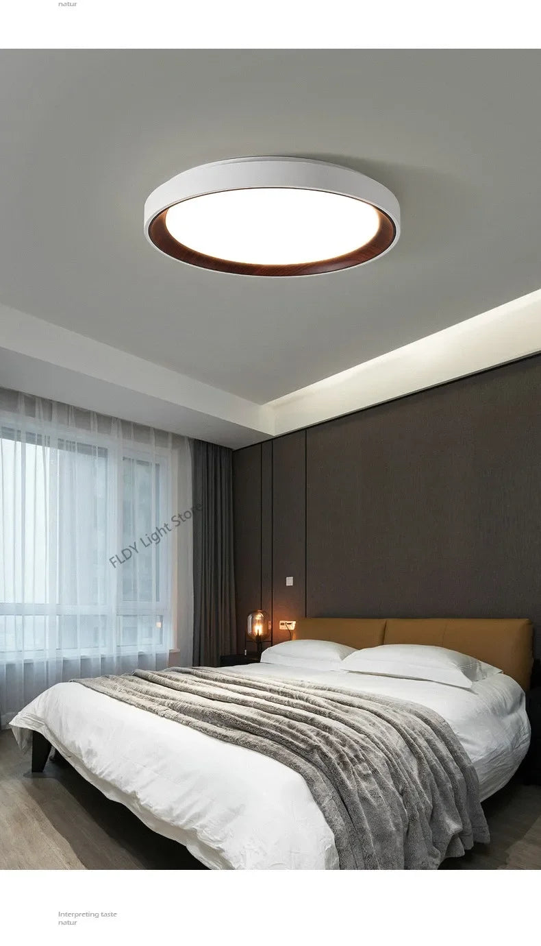 Ceiling Light - Minimalist Walnut Grain Light