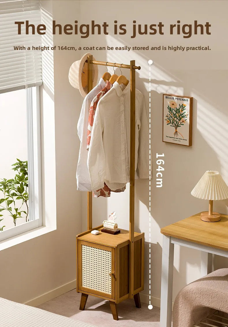 Small apartment solid wood Bedroom Unit with drawers and integrated hanger section