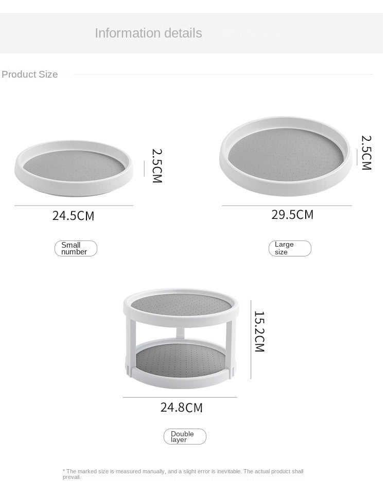 1/4Pcs 360 Rotatable Anti Sliding Kitchen Condiment Rotatable Storage Rack Tableware Cabinet Round Multi Functional Storage Rack