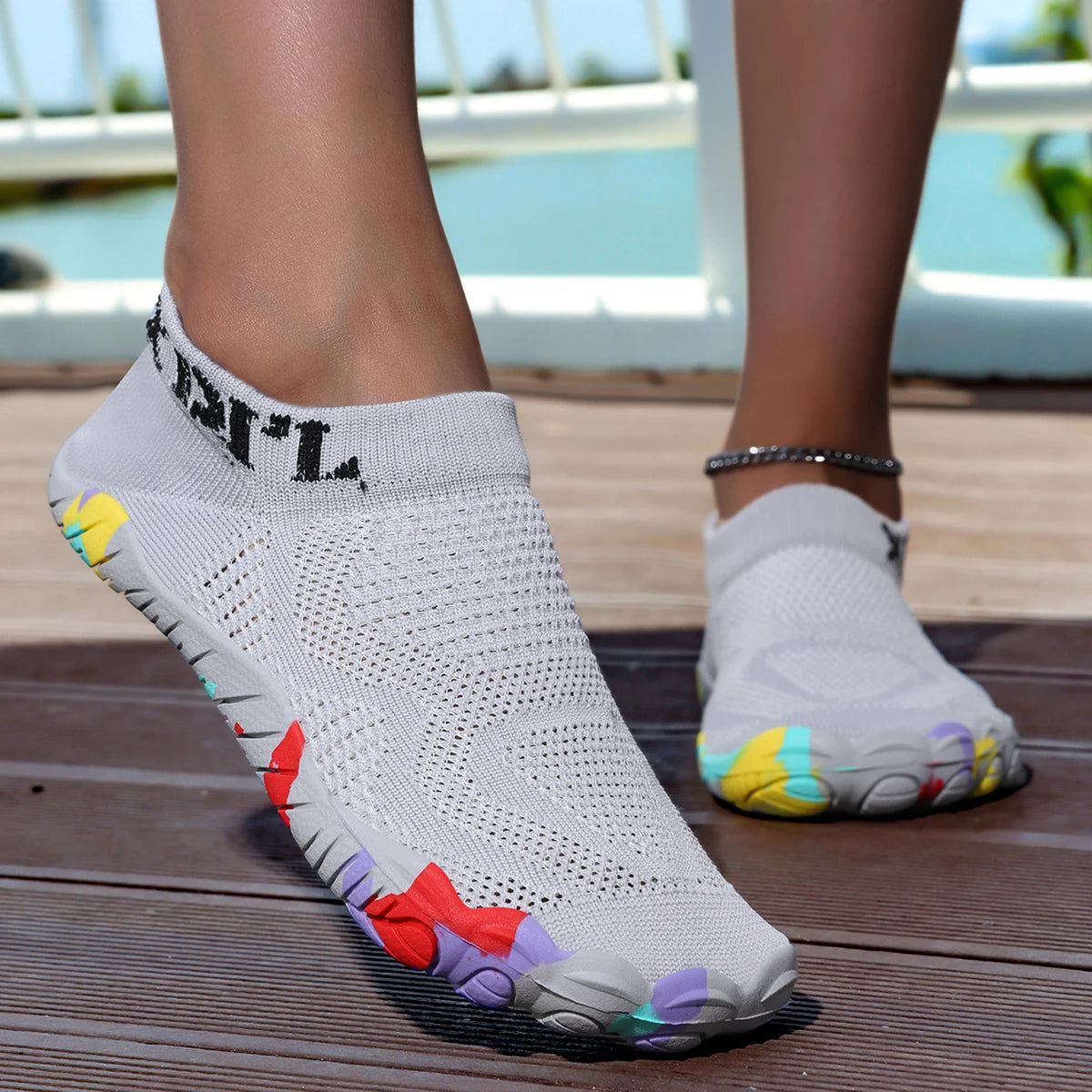 Water Wading Shoes, Beach Outdoor Hiking Shoes, Quick Drying, Breathable, Non Slip Diving Shoes, Lightweight Fitness Yoga Shoes