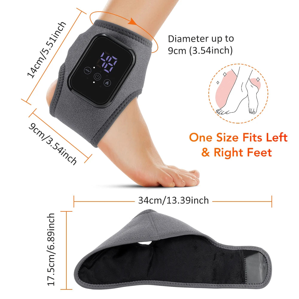 1 Pair Foot Ankle Brace Belt 3 Levels Adjustable Hot Compress Vibration Massage Foot Ankle Guard Band Carpal Tunnel Foot Protect