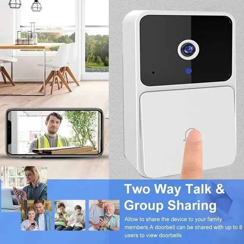 Home Security Video Doorbell: Wireless HD Camera,  Intercom & Voice Feature