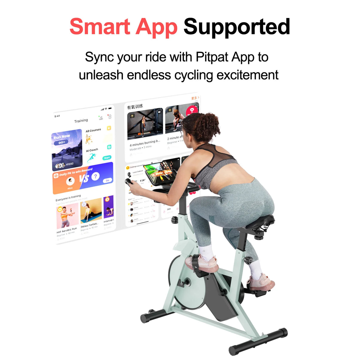Superun Exercise Bike Home Ergometer Exercise Bike with Adjustable Magnetic Resistance Indoor Bicycle LCD Display 100 kg Load Capacity