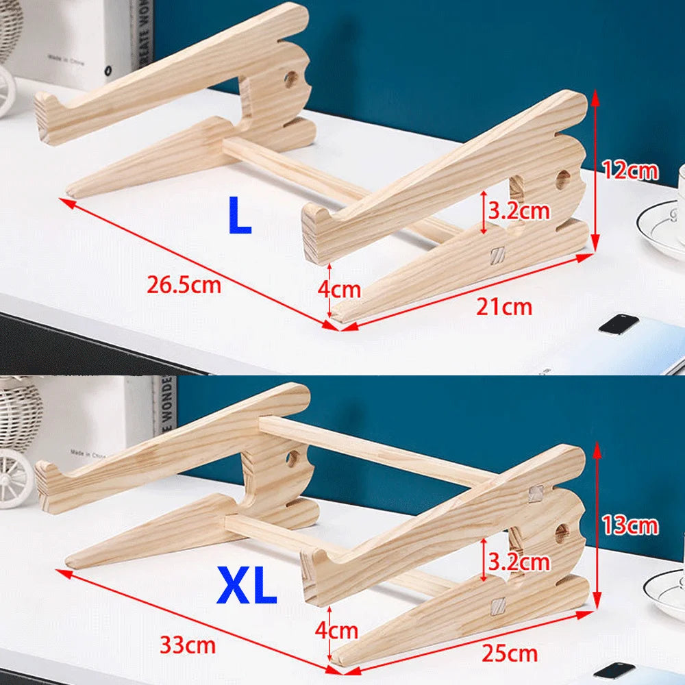 Solid Wood Laptop Stand Removable Vertical Bracket Cooling Base For Macbook Air Pro Accessories Convenient