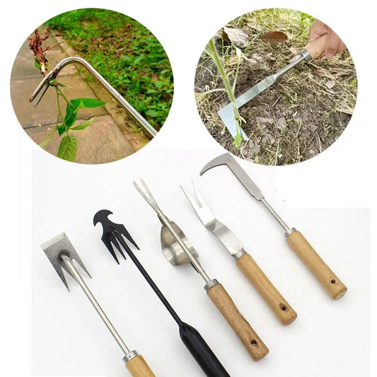 Manual Weeding Machine Set: Mower Sickle + Road Crack Weeding Tool + Garden Hand Shovel - Heavy Duty Carbon Steel for Outdoor &
