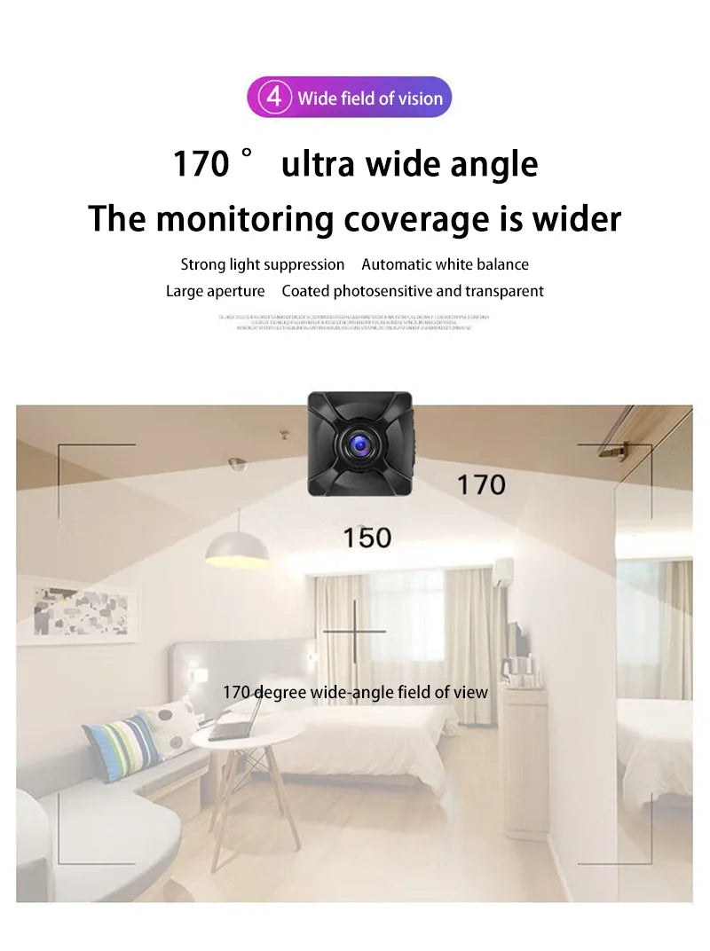 ﻿ Wireless Mini WiFi Security HD Camera Monitoring Detection Security Protection  Night Vision Home Safety Long Battery Life