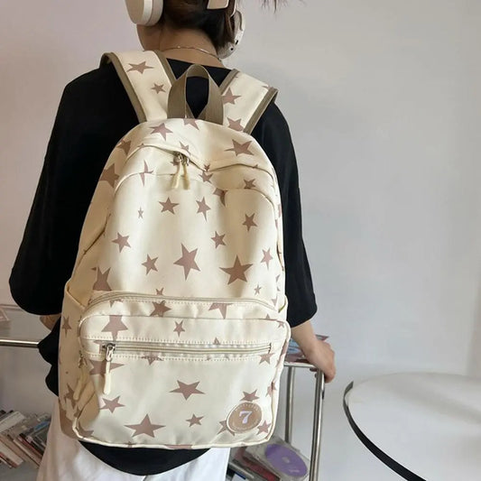 Star School Rucksack Korean Style Large Capacity Travel Backpack Nylon Travel Bag Student Back To School Casual Bookbag