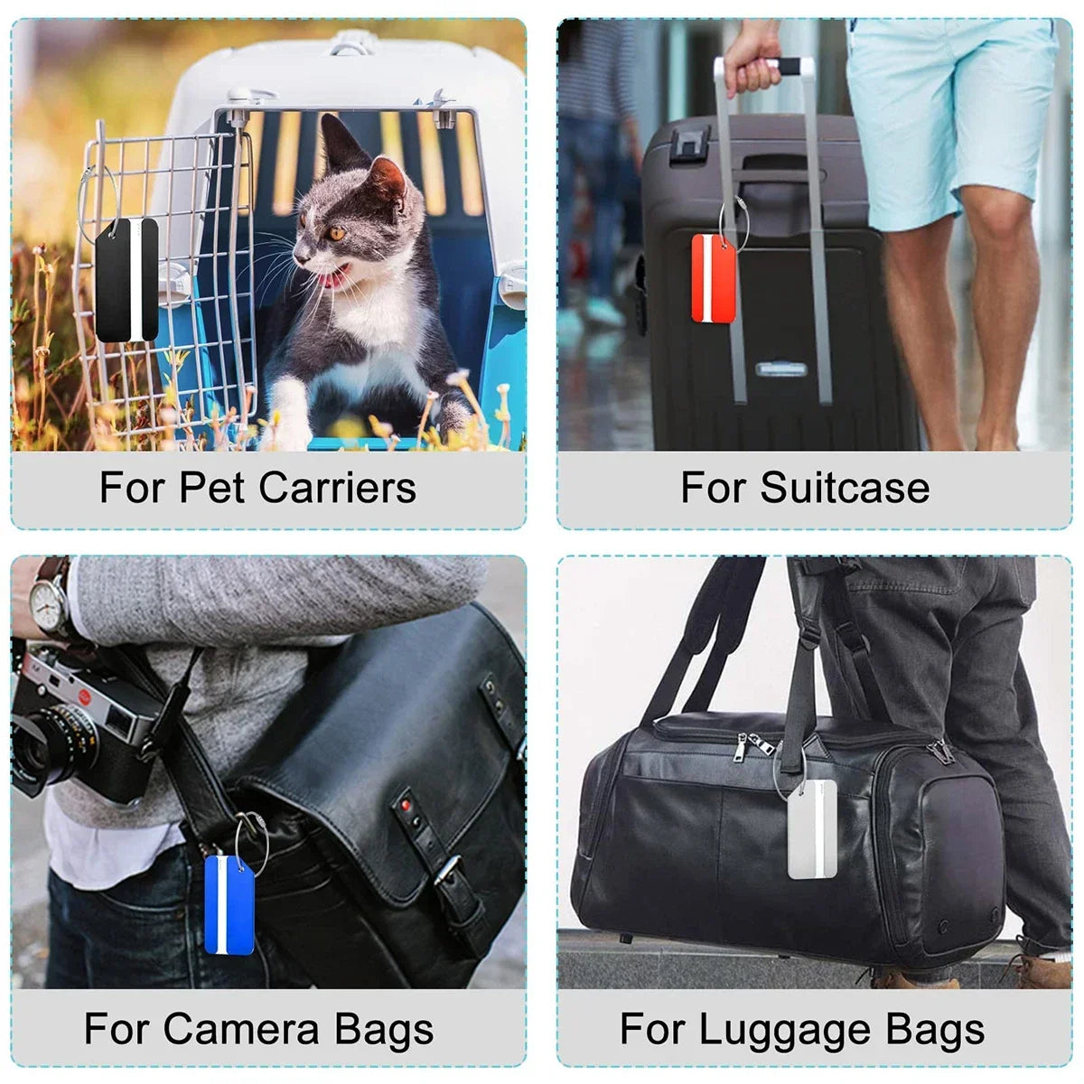 Aluminium Alloy Aircraft Luggage Tag with Name Travel Luggage Tag ID Card Anti-lost Solid Colour Travel Accessories