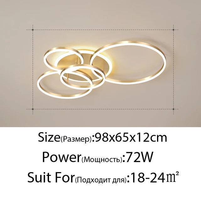 Modern LED Chandelier Ceiling Light - Round Ring Lustre