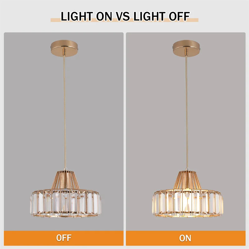 Modern Pendant Light Nordic Crystal Led Chandelier Hanging Ceiling Lamp Luxury Indoor Lustre Dining Room Kitchen Island Fixture
