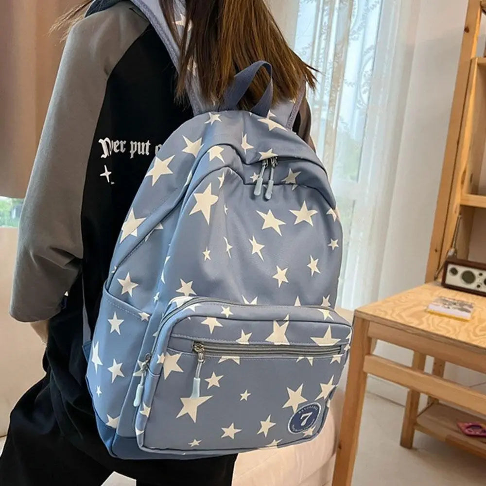 Star School Rucksack Korean Style Large Capacity Travel Backpack Nylon Travel Bag Student Back To School Casual Bookbag