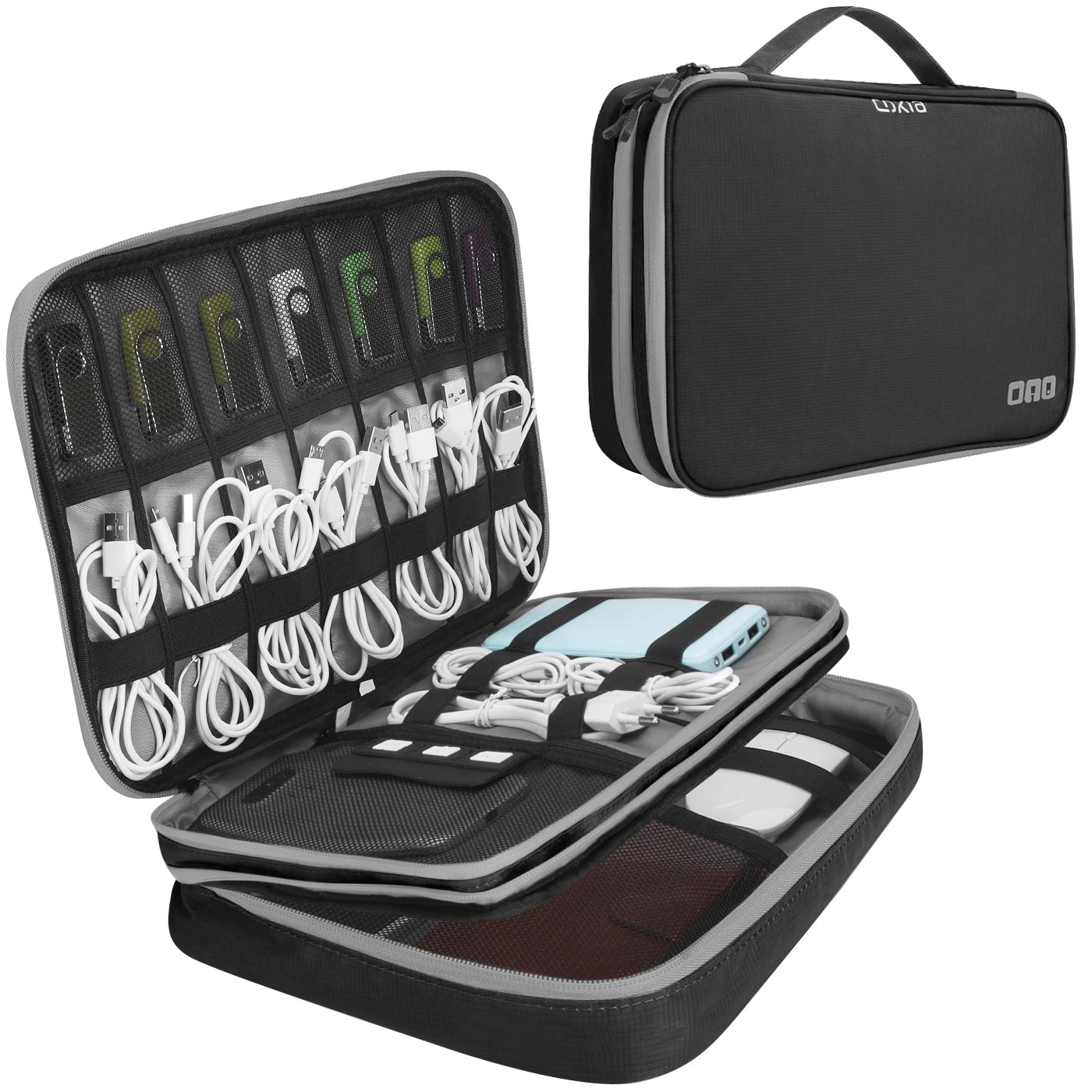 Portable Electronic Accessories Travel case,Cable Organizer Bag Gadget Carry Bag for iPad,Cables,Power,USB Flash Drive, Charger