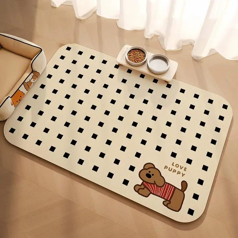 Pet Feeding Mat For Cat Dog - Waterproof Quick-drying Food Water Bowl Placemat - Home Floor Protection & Anti-spill