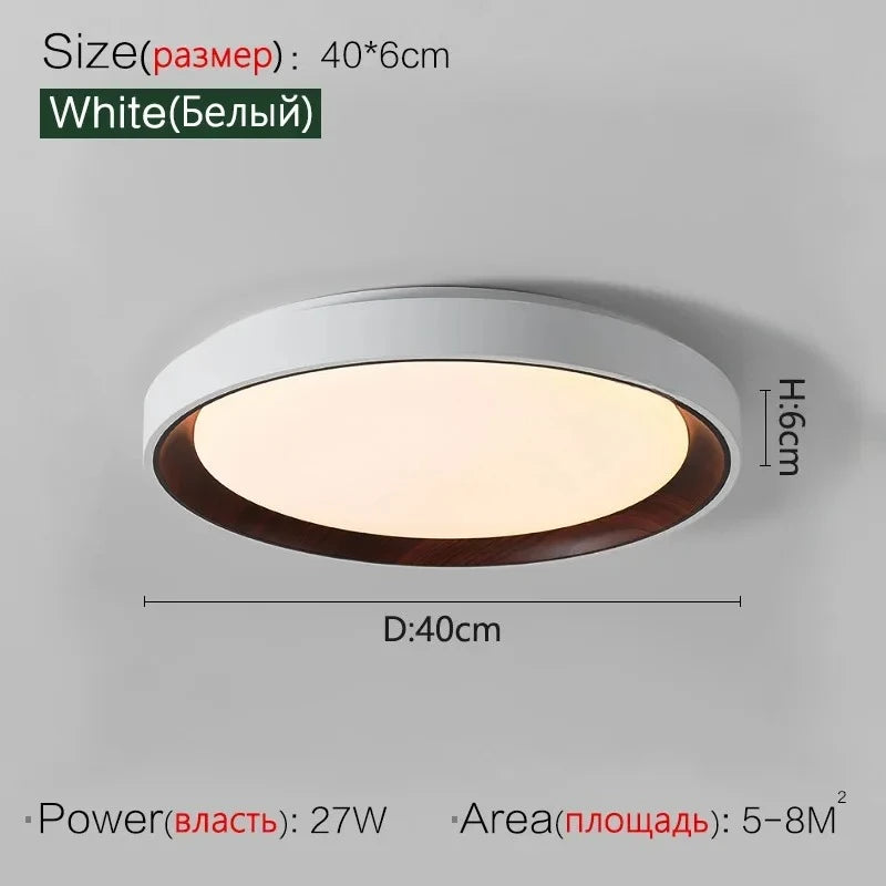 Ceiling Light - Minimalist Walnut Grain Light