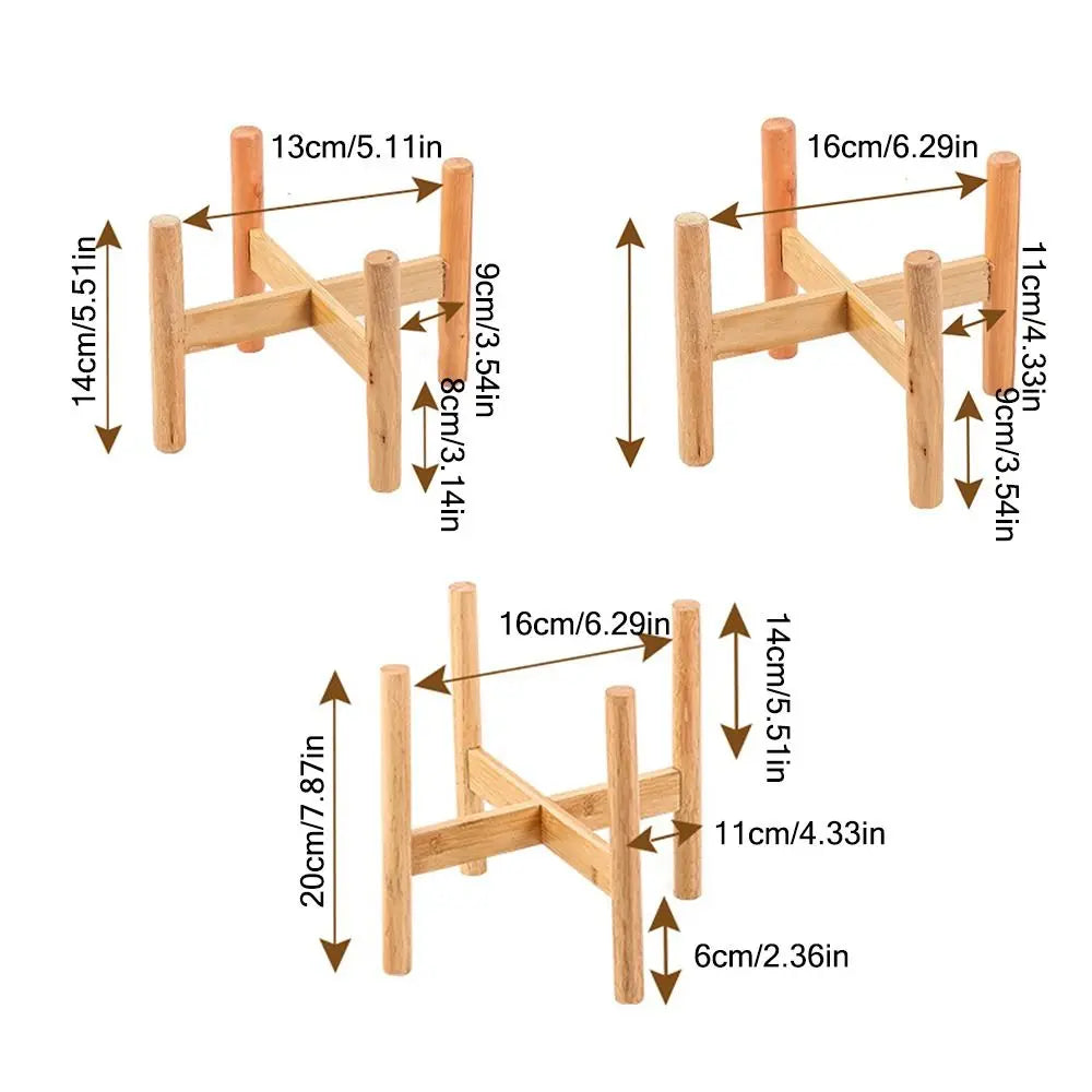 Floor-Standing Wood Flowerpot Holder Round Leg Gardening Supplies Flower Pot Base Home Decoration Desktop Ornament Plants Stand