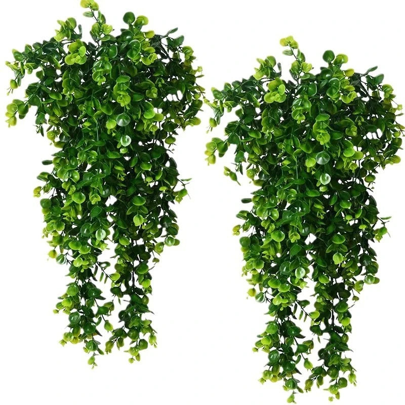 Green Artificial Eucalyptus Vine Wall Hanging Fake Plants Vine for Home Room Decor Garden Wedding Decoration Outdoor Ornament