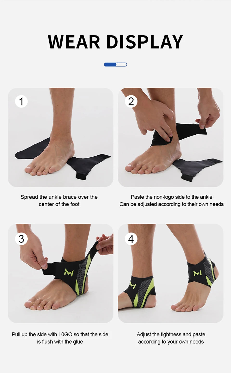 GTUBIKE 1PC Ankle Brace & Elastic Supports for Men and Women,Foot Support Ankle Compression Sleeve,Foot Wrap Ankle Brace Sleeves